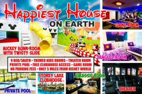 Happiest House on Earth near Disney World 9 Bedroom, Pool, Theater, Gameroom, Mickey Bunk room with Twisty Slide in Storey Lake